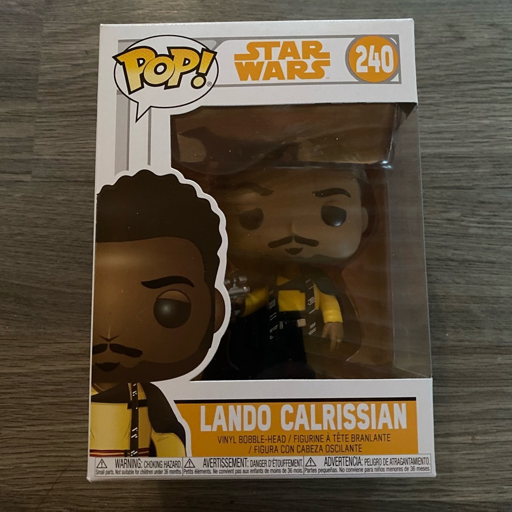 Funko Pop Lando Calrissian Figure with Yellow and Black Outfit